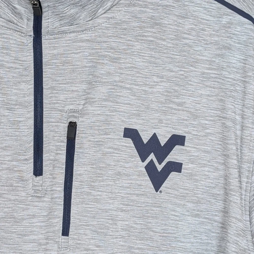 Colosseum West Virginia Mountaineers Mens Large Gray 1/4 Zip Pullover WVU NEW